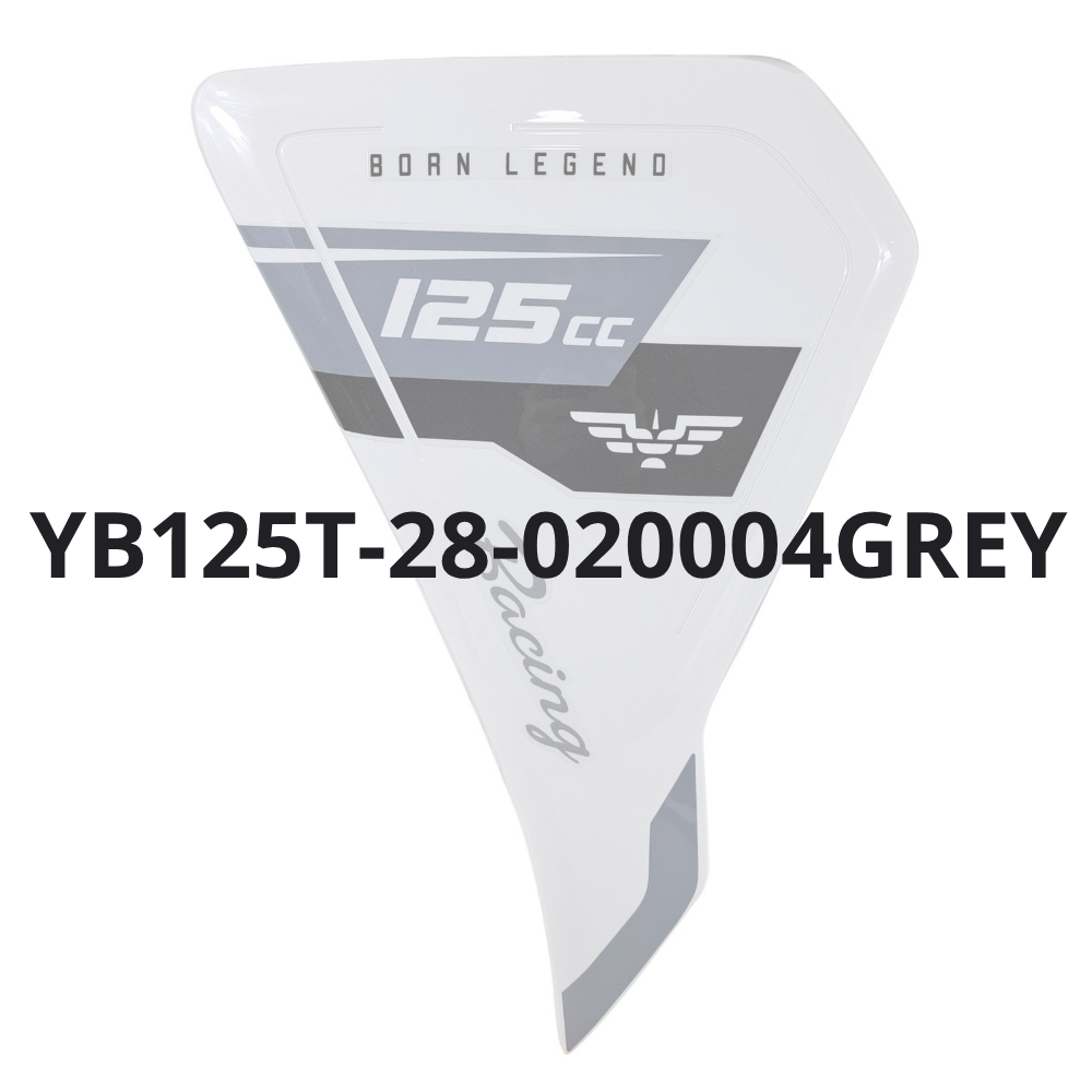 Carenagem Frontal Lateral ESQUERDA C/RISCO (Cinza) (YB125T-28-020004GREY) - Mytos (ZOOM 125) C/RISCO
